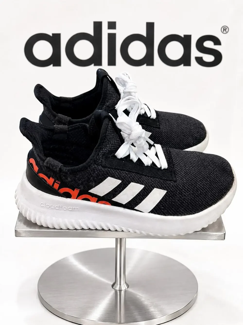 adidas Cloudfoam Running Shoes Black White Orange Women’s US 6 Q47215